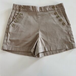THEORY: KhakiWomen’s Shorts with Buttoned Pocket -Accent